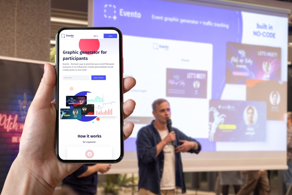 Screen from the Evento app for promoting conferences