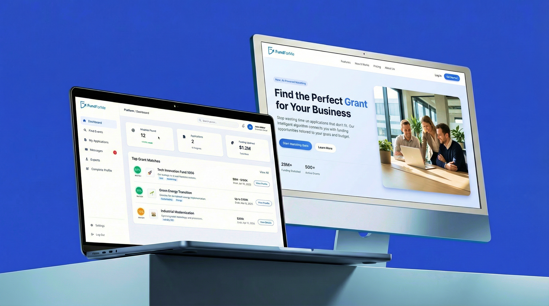 Screenshot of the FundForMe project